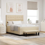 Letto a molle con testiera Crema 140 x 200 cm Tessuto