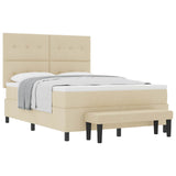 Letto a molle con testiera Crema 140 x 200 cm Tessuto