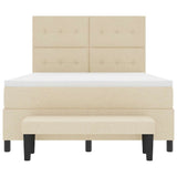 Letto a molle con testiera Crema 140 x 200 cm Tessuto