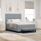 Letto a molle con testiera Grigio chiaro 160 x 200 cm Tessuto