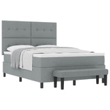 Letto a molle con testiera Grigio chiaro 160 x 200 cm Tessuto