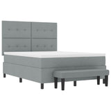 Letto a molle con testiera Grigio chiaro 160 x 200 cm Tessuto