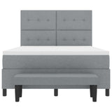Letto a molle con testiera Grigio chiaro 160 x 200 cm Tessuto