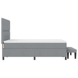 Letto a molle con testiera Grigio chiaro 160 x 200 cm Tessuto