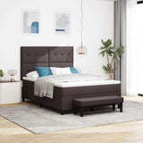 Letto a molle con testiera Marrone Scuro 160 x 200 cm Tessuto