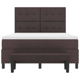 Letto a molle con testiera Marrone Scuro 160 x 200 cm Tessuto