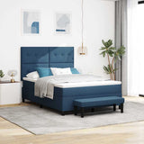 Letto a molle con testiera Blu 160 x 200 cm Tessuto