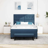 Letto a molle con testiera Blu 160 x 200 cm Tessuto