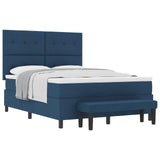 Letto a molle con testiera Blu 160 x 200 cm Tessuto