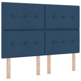 Letto a molle con testiera Blu 160 x 200 cm Tessuto