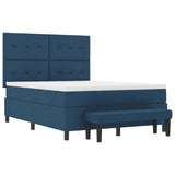 Letto a molle con testiera Blu 160 x 200 cm Tessuto