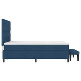 Letto a molle con testiera Blu 160 x 200 cm Tessuto