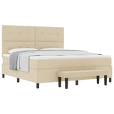 Letto a molle con testiera Crema 180 x 200 cm Tessuto