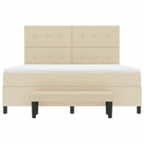 Letto a molle con testiera Crema 180 x 200 cm Tessuto