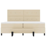 Letto a molle con testiera Crema 200 x 200 cm Tessuto