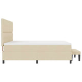 Letto a molle con testiera Crema 200 x 200 cm Tessuto