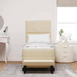 Letto a molle con materasso Crema 80 x 200 cm Tessuto