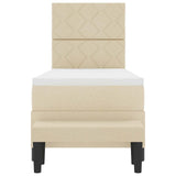 Letto a molle Crema 80 x 200 cm Tessuto & Legno truciolato