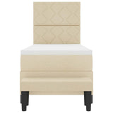 Letto a molle con materasso Crema 80 x 200 cm Tessuto