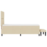 Letto a molle con materasso Crema 80 x 200 cm Tessuto