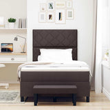 Letto a molle con testiera Marrone Scuro 120 x 190 cm Tessuto