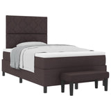 Letto a molle con testiera Marrone Scuro 120 x 190 cm Tessuto