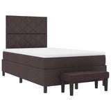 Letto a molle con testiera Marrone Scuro 120 x 190 cm Tessuto