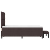Letto a molle con testiera Marrone Scuro 120 x 190 cm Tessuto