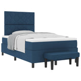 Letto a molle con cuscino con testiera Blu 120 x 190 cm Tessuto