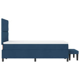 Letto a molle con cuscino con testiera Blu 120 x 190 cm Tessuto