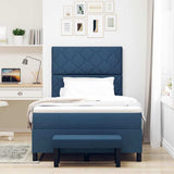 Letto a molle con materasso Blu 120 x 200 cm Tessuto