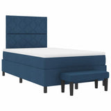 Letto a molle con materasso Blu 120 x 200 cm Tessuto