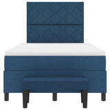 Letto a molle con materasso Blu 120 x 200 cm Tessuto