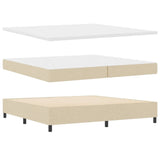 Letto a molle con testiera Crema 200 x 200 cm Tessuto