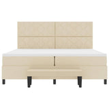 Letto a molle con testiera Crema 200 x 200 cm Tessuto