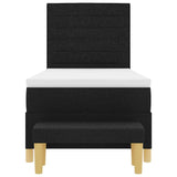 Letto a molle con testiera Nero 200 x 90 cm Tessuto
