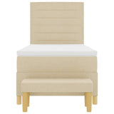 Letto a molle con materasso Crema 90 x 190 cm Tessuto