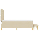 Letto a molle con materasso Crema 90 x 190 cm Tessuto