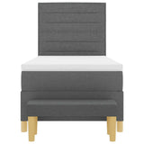Letto a molle con testiera Grigio scuro 200 x 90 cm Tessuto