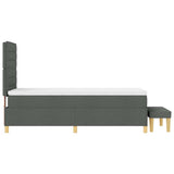 Letto a molle con testiera Grigio scuro 200 x 90 cm Tessuto