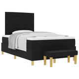 Letto a molle con testiera Nero 190 x 120 cm Tessuto