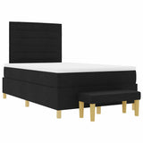 Letto a molle con testiera Nero 190 x 120 cm Tessuto