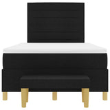 Letto a molle con testiera Nero 190 x 120 cm Tessuto