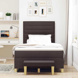 Letto a molle con testiera Marrone scuro 190 x 120 cm Tessuto