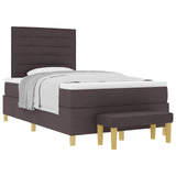 Letto a molle con testiera Marrone scuro 190 x 120 cm Tessuto