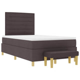 Letto a molle con testiera Marrone scuro 190 x 120 cm Tessuto