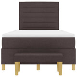 Letto a molle con testiera Marrone scuro 190 x 120 cm Tessuto