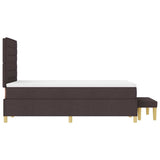 Letto a molle con testiera Marrone scuro 190 x 120 cm Tessuto