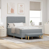 Letto a molle con materasso Grigio chiaro 140 x 190 cm Tessuto