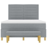 Letto a molle con materasso Grigio chiaro 140 x 190 cm Tessuto